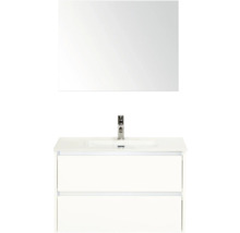 Waschtischkombination mit Spiegel und zwei Schubladen