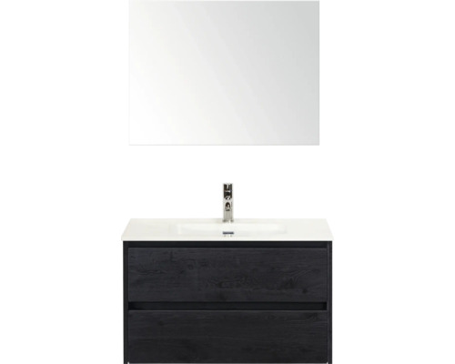 Waschtischkombination mit Waschbecken und Spiegel für das Badezimmer