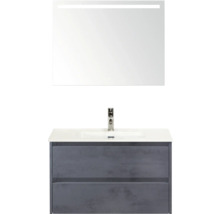 Waschtischkombination mit Spiegel und Beleuchtung