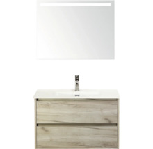 Waschtisch mit Unterschrank und Spiegel mit Beleuchtung