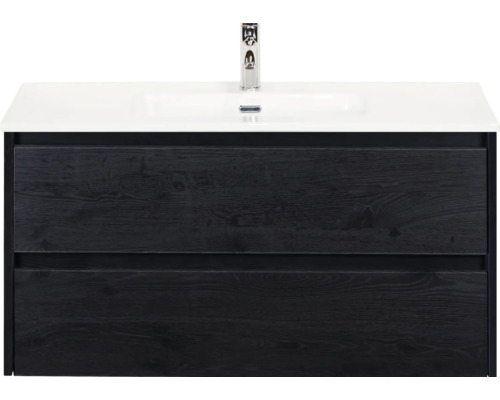 Waschtischunterschrank mit Waschbecken und zwei Schubladen