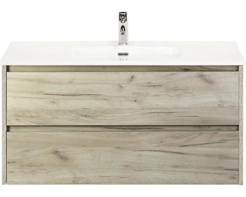 Waschtischunterschrank mit zwei Schubladen und Waschbecken