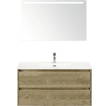 Waschtischkombination mit Spiegel und zwei Schubladen