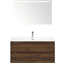 Waschtischkombination mit Unterschrank, Waschbecken und Spiegel für das Badezimmer