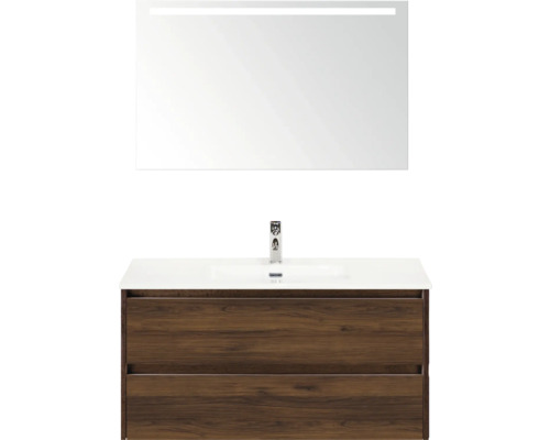 Waschtischkombination mit Unterschrank, Waschbecken und Spiegel für das Badezimmer