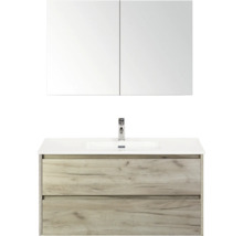 Badezimmermöbel-Set mit Waschbecken, Unterschrank und Spiegelschrank