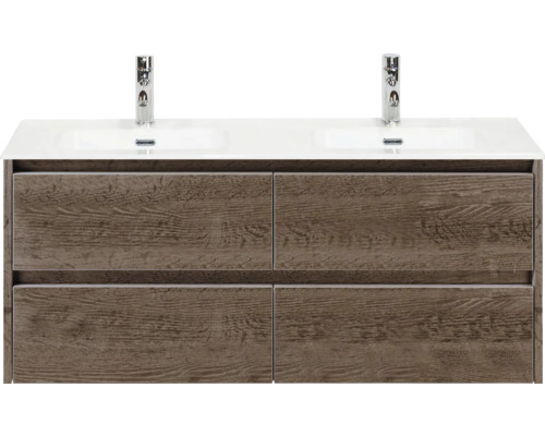 Waschtisch mit zwei Waschbecken und vier Schubladen