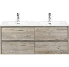 Waschtischunterschrank mit vier Schubladen und zwei Waschbecken