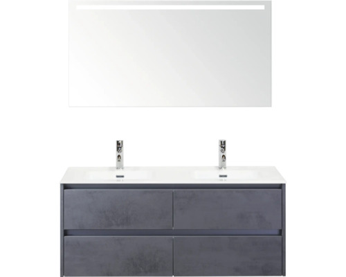 Badezimmermöbel-Set mit Waschtischunterschrank, Waschbecken und Spiegel