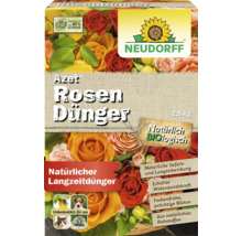 Neudorff Azet Rosendünger Packung mit dem Hinweis Verpackung aus über 80 Prozent Altpapier und dem Neudorff Logo.