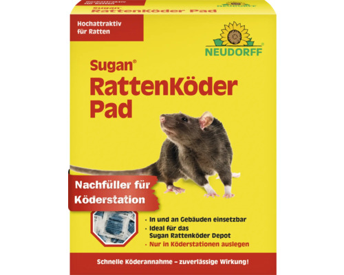 Rattenköder Pad Neudorff Sugan zur Verwendung in Köderbox 200 g Sugan Rattenköder Pad Nachfüller für Köderstation