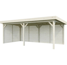 Holzcarport mit Lamellenwänden