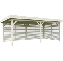 Holzcarport mit Lamellenwänden für den Außenbereich