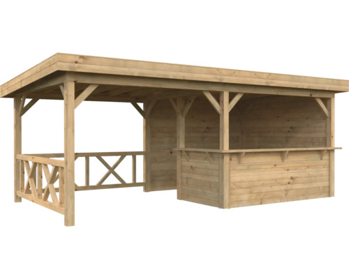 Hölzerner Pavillon mit Dach und Theke für den Garten