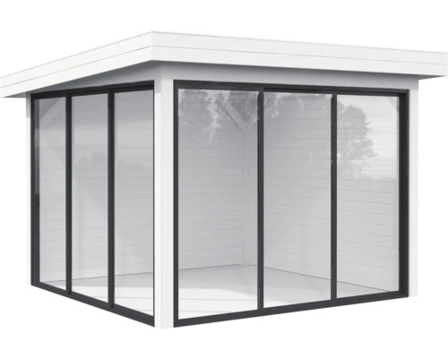 Gartenhaus mit Glasfront und Flachdach