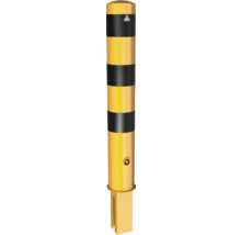 Stahlrohrpoller Ø 152 x 3,2 mm herausnehmbar, mit Dreikantverschluss gelb / schwarz mit Dreikantverschluss