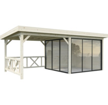 Überdachter Pavillon mit Glasschiebewand