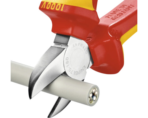 Seitenschneider schneidet Kabel