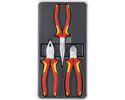 Zangenset bestehend aus Kombinationszange, Seitenschneider und Spitzzange im Koffer