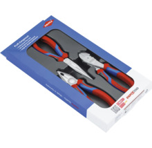 Montagezangen-Set, 3-tlg. inkl. Kombizange, Flachrundzange mit Schneide, Seitenschneider