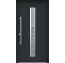 Haustür mit Glaseinsatz und Edelstahlgriff