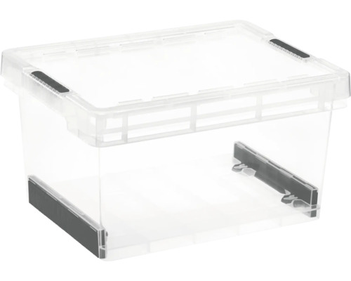 Aufbewahrungsbox Tontarelli EVOLUTION 39 x 21 x 29 cm, 22 l Fassungsvermögen, mit Deckel, transparent, 1 Stk.
