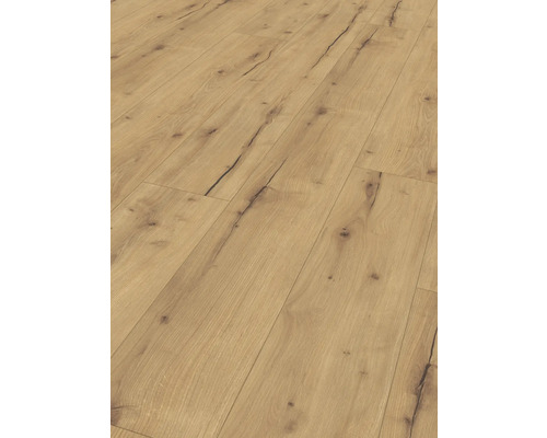 Helle Laminatbodenfläche mit Holzstruktur für den Innenbereich.