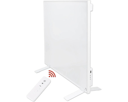 Weißer Heizkörper mit Fernbedienung