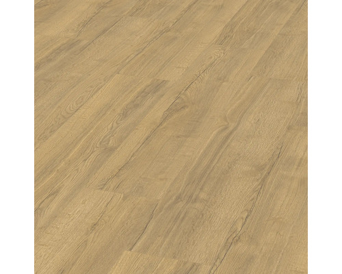 Verlegter Laminatboden mit Holzoptik.