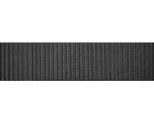 Steingut Wandfliese Van antracita 7,5x30 cm anthrazit matt Dunkle Fassadenverkleidung mit vertikalen Rillen.