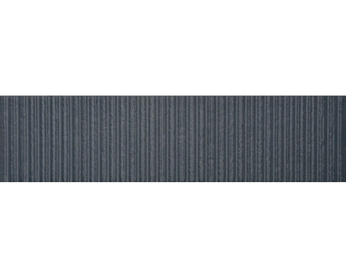 Steingut Wandfliese Van azul 3D 7,5x30 cm blau matt Dunkelgraue geriffelte Fassadenverkleidung