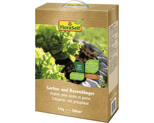 Gartendünger, Rasendünger & Bodenaktivator FloraSelf Nature vegan 5 kg für 100 m²