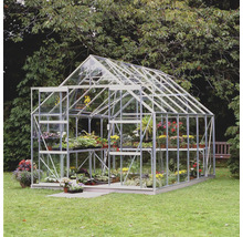 Gewächshaus mit Pflanzen im Garten