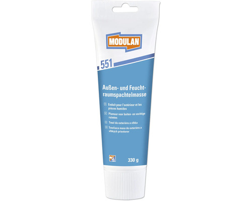 MODULAN 551 Aussen- und Feuchtraumspachtelmasse weiß 330 g Modulan Außen- und Feuchtraumspachtelmasse, 330 Gramm