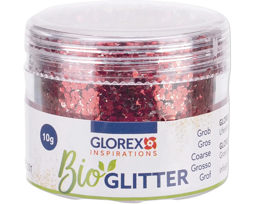 Glorex Bio Glitter in einer Dose, grobe Körnung, 10 Gramm