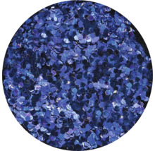 Blaue Glitzerpartikel in Nahaufnahme