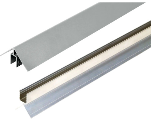 Konsta Eckwinkelset für Fassadenprofil Nativo 2-teilig grau 2200 x 50 x 50 mm Aluminiumprofil für LED Streifen mit Abdeckung