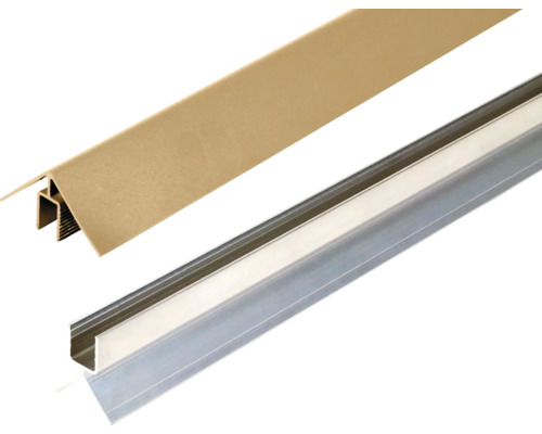 Konsta Eckwinkelset für Fassadenprofil Nativo 2-teilig hellbraun 2200 x 50 x 50 mm Zwei Profile für Bodenbeläge oder Wandverkleidungen