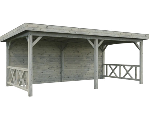 Holzpavillon mit Dach und Seitenwänden