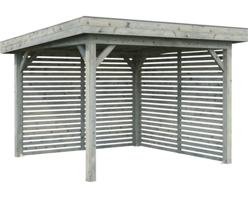 Holzcarport mit Lamellenwänden