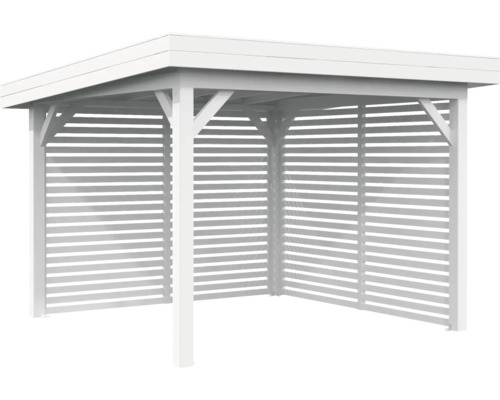Freistehender Pavillon mit Lamellenwänden