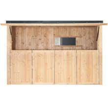 Holz Gartenschrank mit vier Türen und einer Tafel