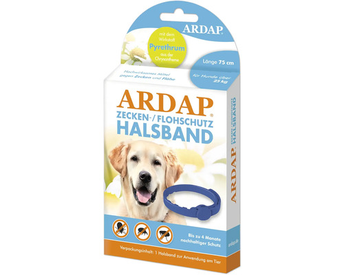 ARDAP Zecken- und Flohschutz Halsband für Hunde über 25 Kilogramm, 75 Zentimeter Länge