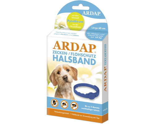 ARDAP Zecken- und Flohschutz Halsband für Welpen und kleine Hunde bis 10 kg, 60 cm Länge