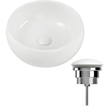 Aufsatzwaschbecken aus Keramik mit Ablaufgarnitur