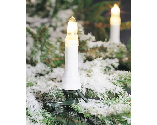 Weihnachtsbaumkerze mit Clip zur Befestigung an Tannenzweigen