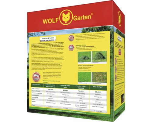 Wolf Garten Premium Rasensamen Schatten und Sonne Packung