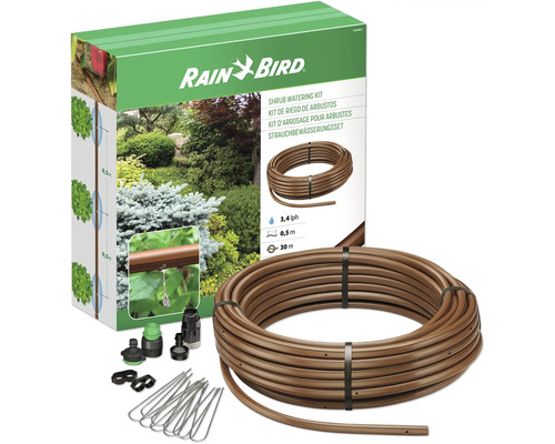 Tropfbewässerungsset RainBird Strauch Rain Bird Strauchbewässerungsset mit Schlauch, Verbindungsstücken und Befestigungsmaterial