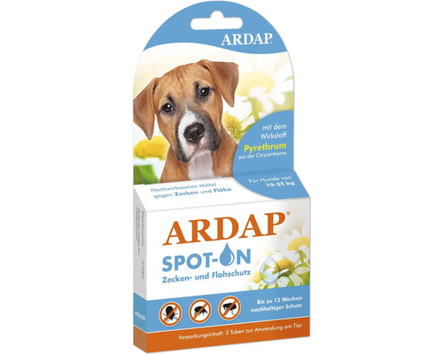 ARDAP Spot-on Zecken- und Flohschutz für Hunde von 10 bis 25 Kilogramm