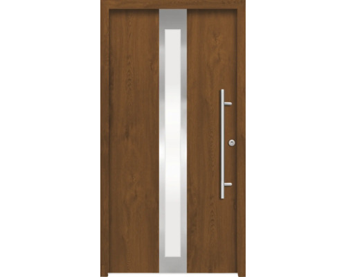 Haustür mit Glaseinsatz und Griffstange